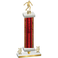 Premium Single Red Glacier Year Soccer Trophy