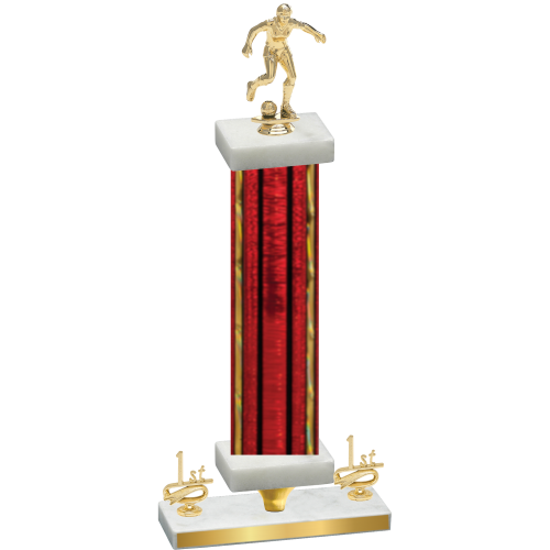 Premium Single Red Glacier First Place Soccer Trophy