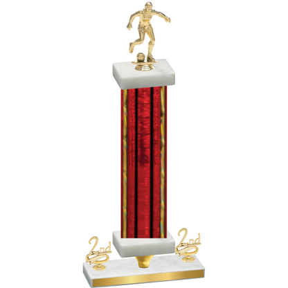 Premium Single Red Glacier Second Place Soccer Trophy