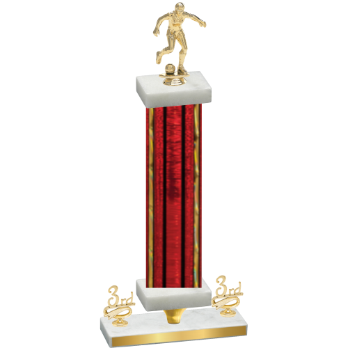 Premium Single Red Glacier Third Place Soccer Trophy