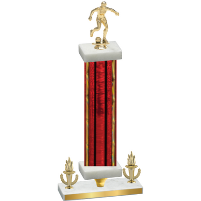 Premium Single Red Glacier Victory Soccer Trophy