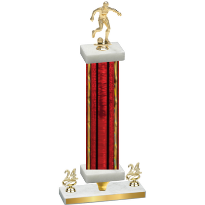 Premium Single Red Glacier Year Soccer Trophy