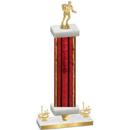 Premium Single Red Glacier First Place Rugby Trophy