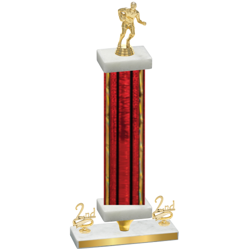 Premium Single Red Glacier Second Place Rugby Trophy