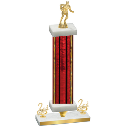 Premium Single Red Glacier Second Place Rugby Trophy