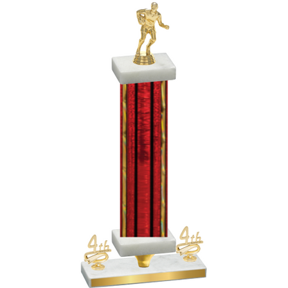 Premium Single Red Glacier Fourth Place Rugby Trophy