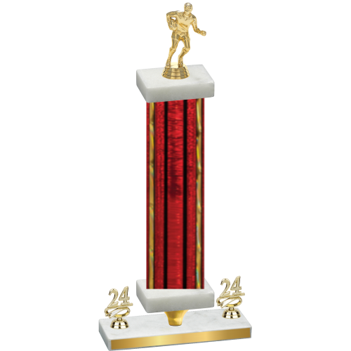 Premium Single Red Glacier Year Rugby Trophy