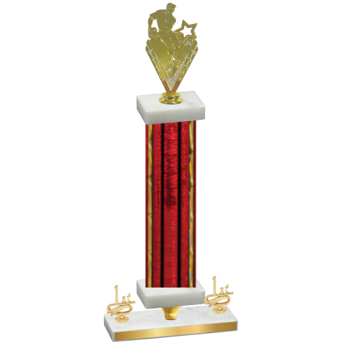 Premium Single Red Glacier First Place Rugby Trophy