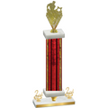 Premium Single Red Glacier Second Place Rugby Trophy