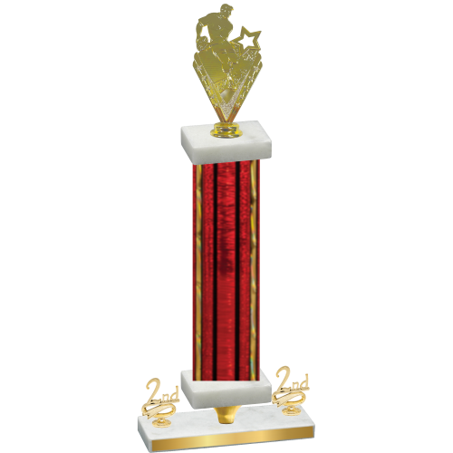 Premium Single Red Glacier Second Place Rugby Trophy