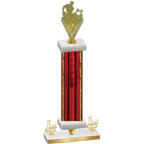 Premium Single Red Glacier Third Place Rugby Trophy