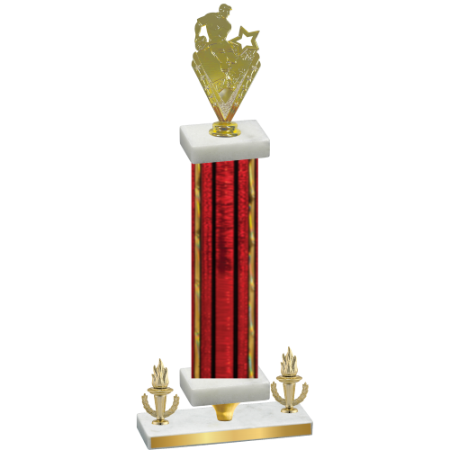 Premium Single Red Glacier Victory Rugby Trophy