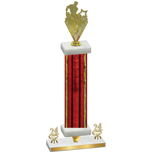 Premium Single Red Glacier Year Rugby Trophy