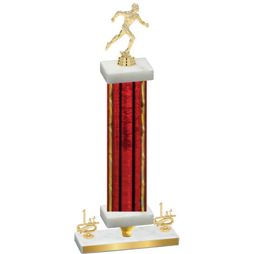 Premium Single Red Glacier First Place Running Trophy