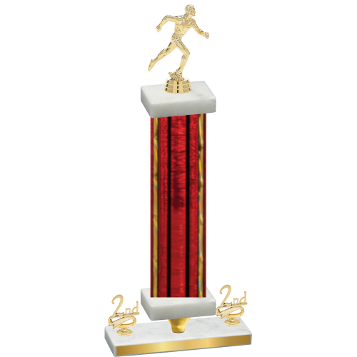 Premium Single Red Glacier Second Place Running Trophy