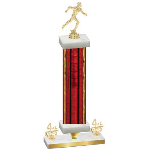 Premium Single Red Glacier Fourth Place Running Trophy