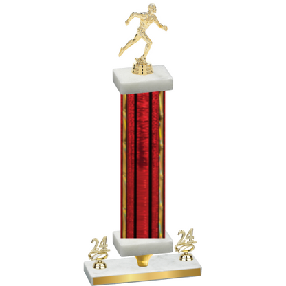 Premium Single Red Glacier Year Running Trophy