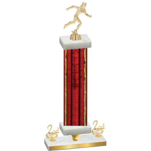 Premium Single Red Glacier Second Place Running Trophy