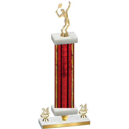 Premium Single Red Glacier Year Tennis Trophy