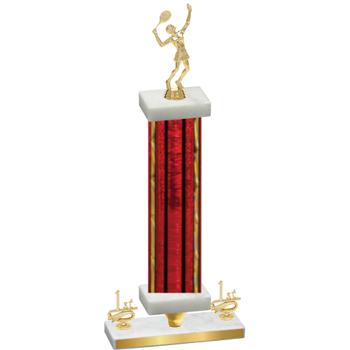 Premium Single Red Glacier First Place Tennis Trophy