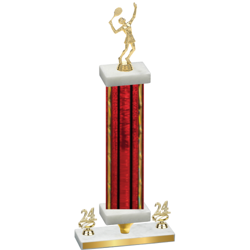 Premium Single Red Glacier Year Tennis Trophy