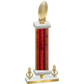 Premium Single Red Glacier Victory Football Trophy