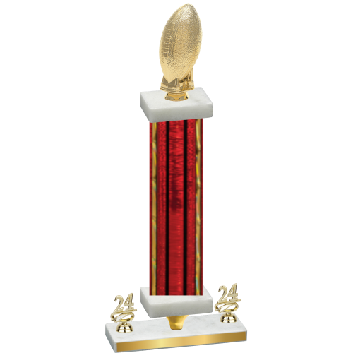 Premium Single Red Glacier Year Football Trophy