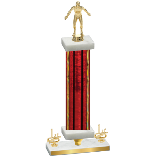 Premium Single Red Glacier First Place Wrestling Trophy