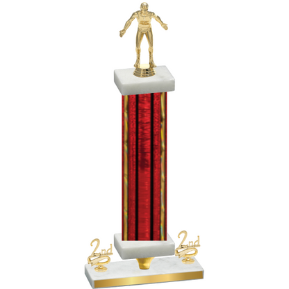 Premium Single Red Glacier Second Place Wrestling Trophy