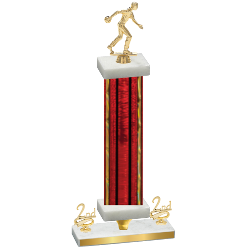 Premium Single Red Glacier Second Place Bowling Trophy