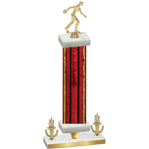 Premium Single Red Glacier Victory Bowling Trophy