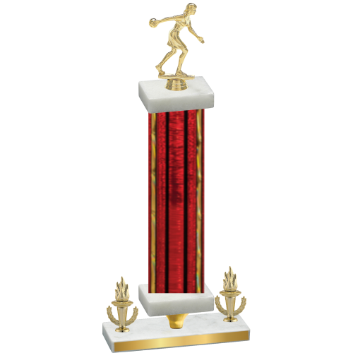 Premium Single Red Glacier Victory Bowling Trophy