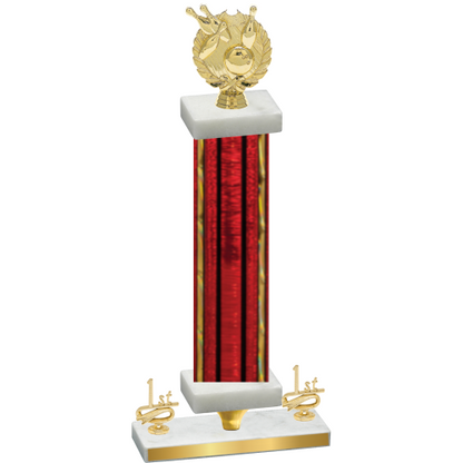 Premium Single Red Glacier First Place Bowling Trophy