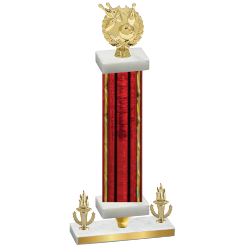 Premium Single Red Glacier Victory Bowling Trophy