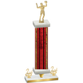 Premium Single Red Glacier Second Place Volleyball Trophy