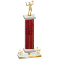 Premium Single Red Glacier Third Place Volleyball Trophy