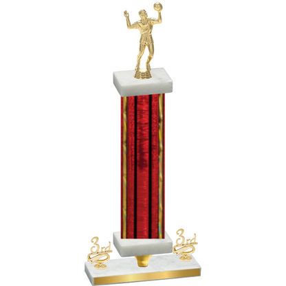 Premium Single Red Glacier Third Place Volleyball Trophy