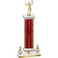 Premium Single Red Glacier Victory Volleyball Trophy