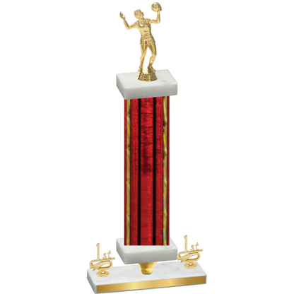 Premium Single Red Glacier First Place Volleyball Trophy