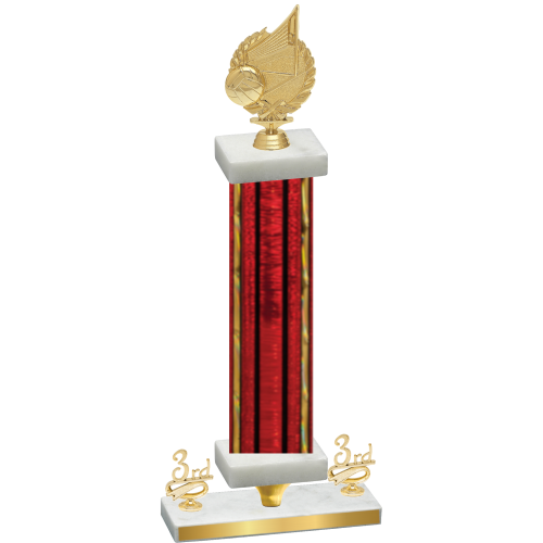 Premium Single Red Glacier Third Place Volleyball Trophy