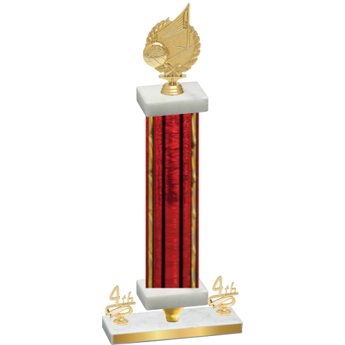 Premium Single Red Glacier Fourth Place Volleyball Trophy