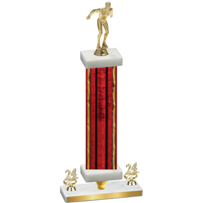 Premium Single Red Glacier Year Swimming Trophy