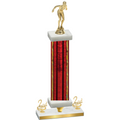 Premium Single Red Glacier Second Place Tennis Trophy