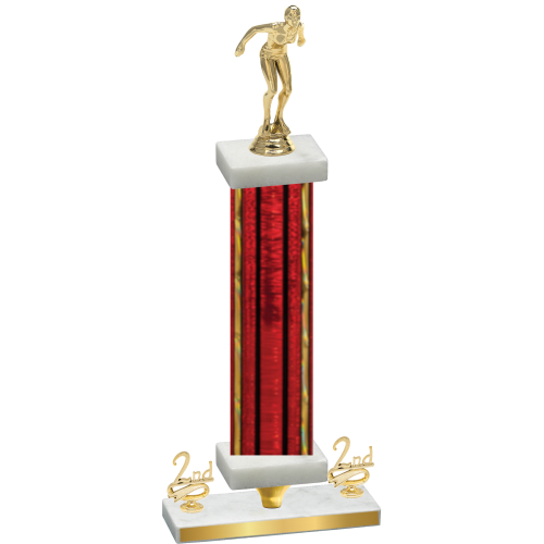 Premium Single Red Glacier Second Place Tennis Trophy