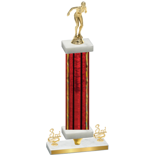 Premium Single Red Glacier Third Place Tennis Trophy