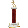 Premium Single Red Glacier Year Football Trophy