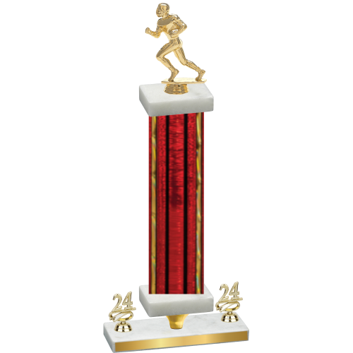 Premium Single Red Glacier Year Football Trophy