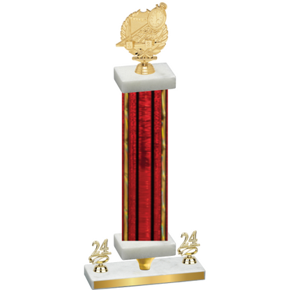 Premium Single Red Glacier Year Swimming Trophy