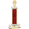 Premium Single Red Glacier Second Place Insert Trophy