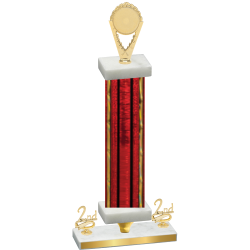 Premium Single Red Glacier Second Place Insert Trophy